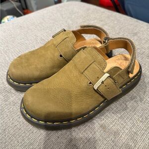 Dr. Martens Olive clogs in nubuck leather
